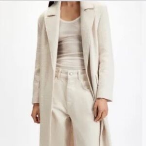 Zara fitted winter white wool blazer coat